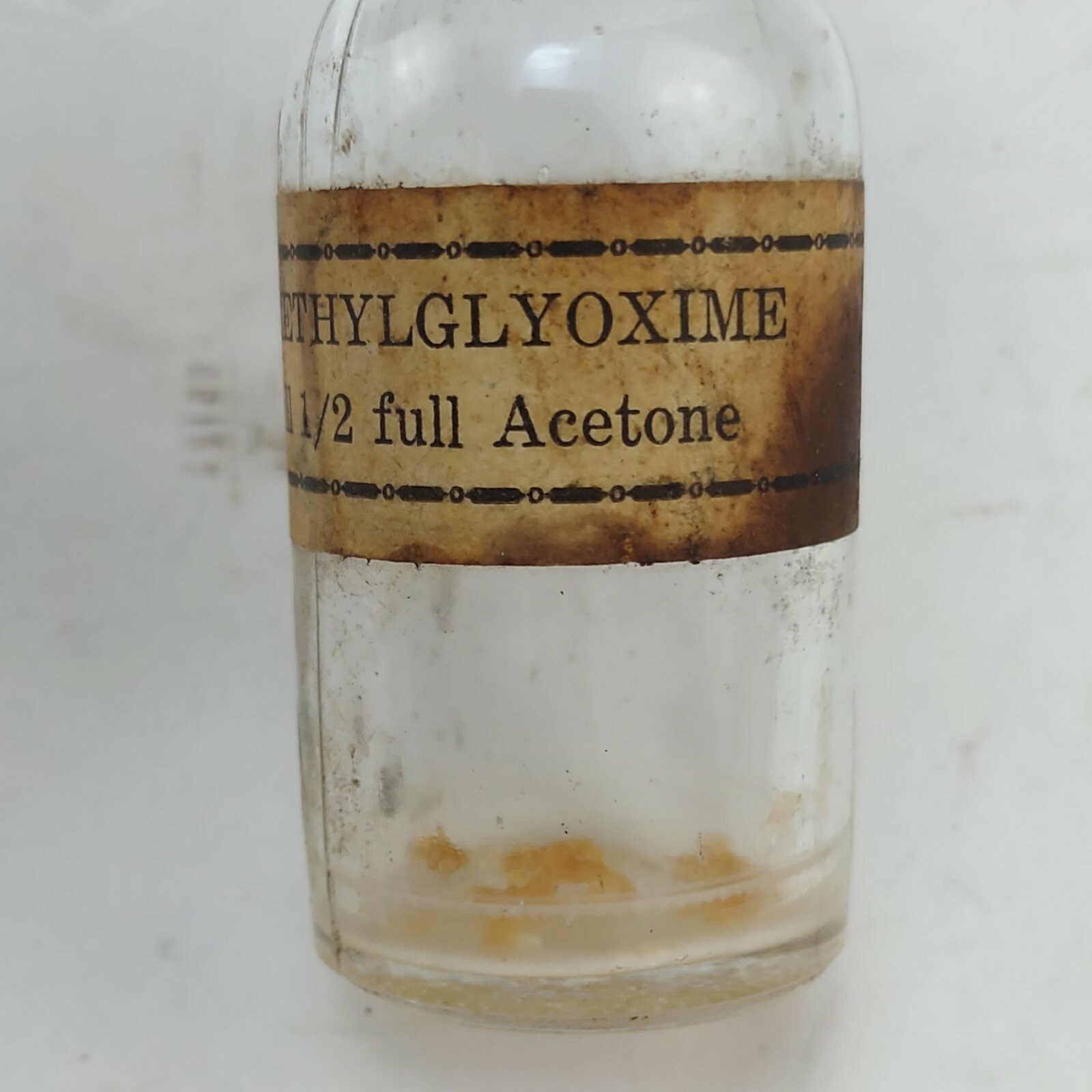 Laboratory Material Chemical Bottle Dimethylglyoxime Glass/Metal Vintage Used