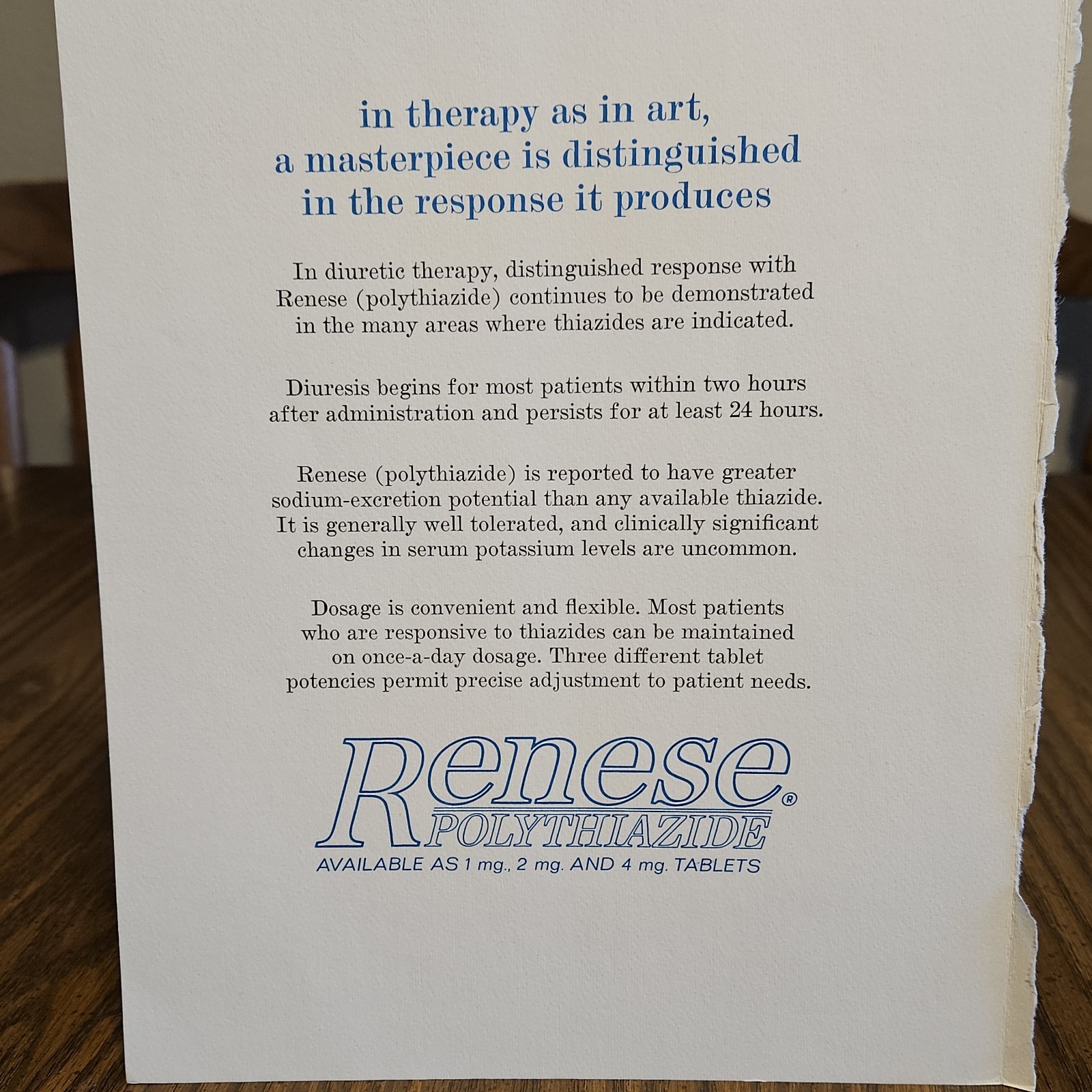 Vtge 1960s Medical Ephemera Renese Art With Letter Advertising Pfizer Vermeer