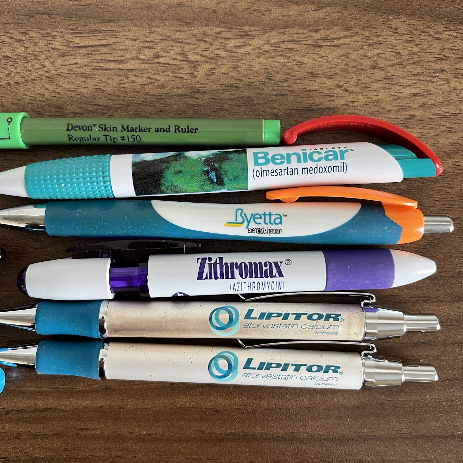 Lot 11 Metal Plastic Pharmaceutical Drug Rep Pens Medical Collectibles *Most Dry