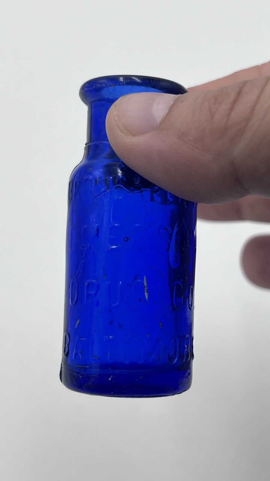 Vintage Cobalt Blue Glass Bottles LOT Of (4) Art BROMO Seltzer Emerson BALTIMORE