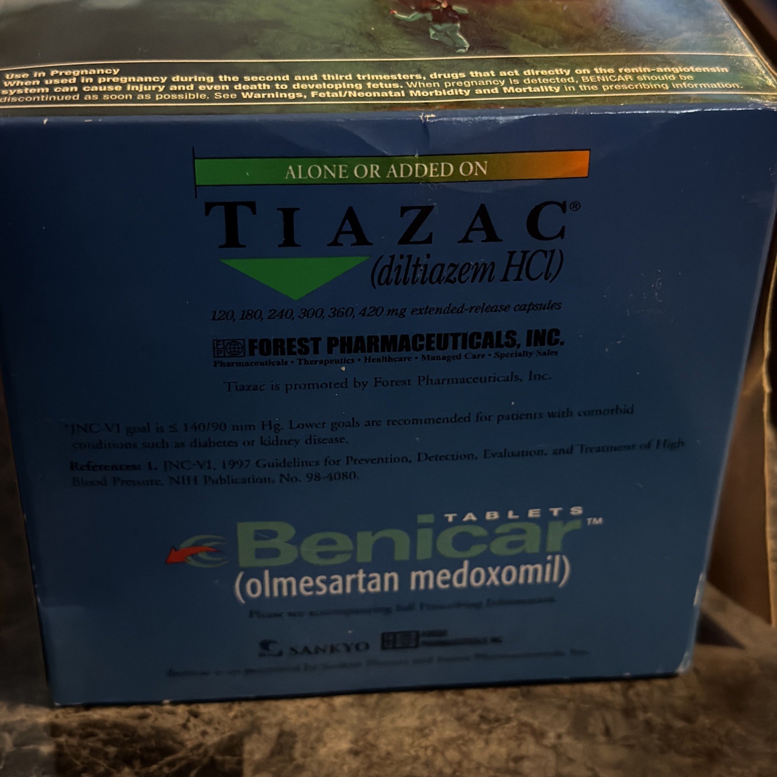 Forrest Pharma/Sankyo Pharma Tiazac Tissue Box Unopened Drug Rep Promo 2000s Lot