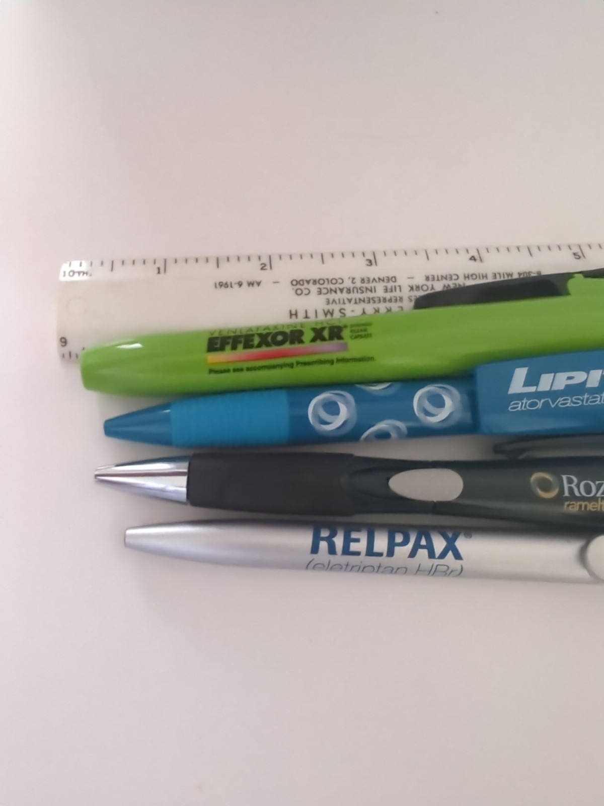 Drug Rep Pharmaceutical Pens Lot Of 4 Lipitor, Effexor, Relpax, & Rozerem