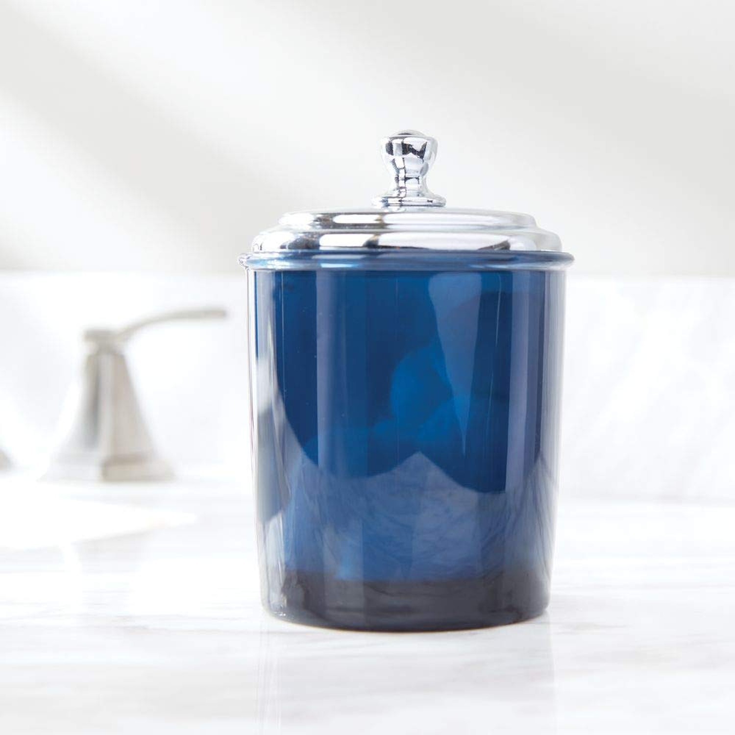 mDesign Bathroom Vanity Storage Organizer Apothecary Canister Jar for Cotton …
