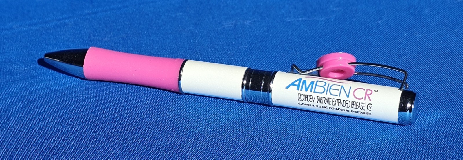 New AMBIEN CR Drug Rep Heavy Metal Slider Collectible Pharmaceutical Pen *RARE*