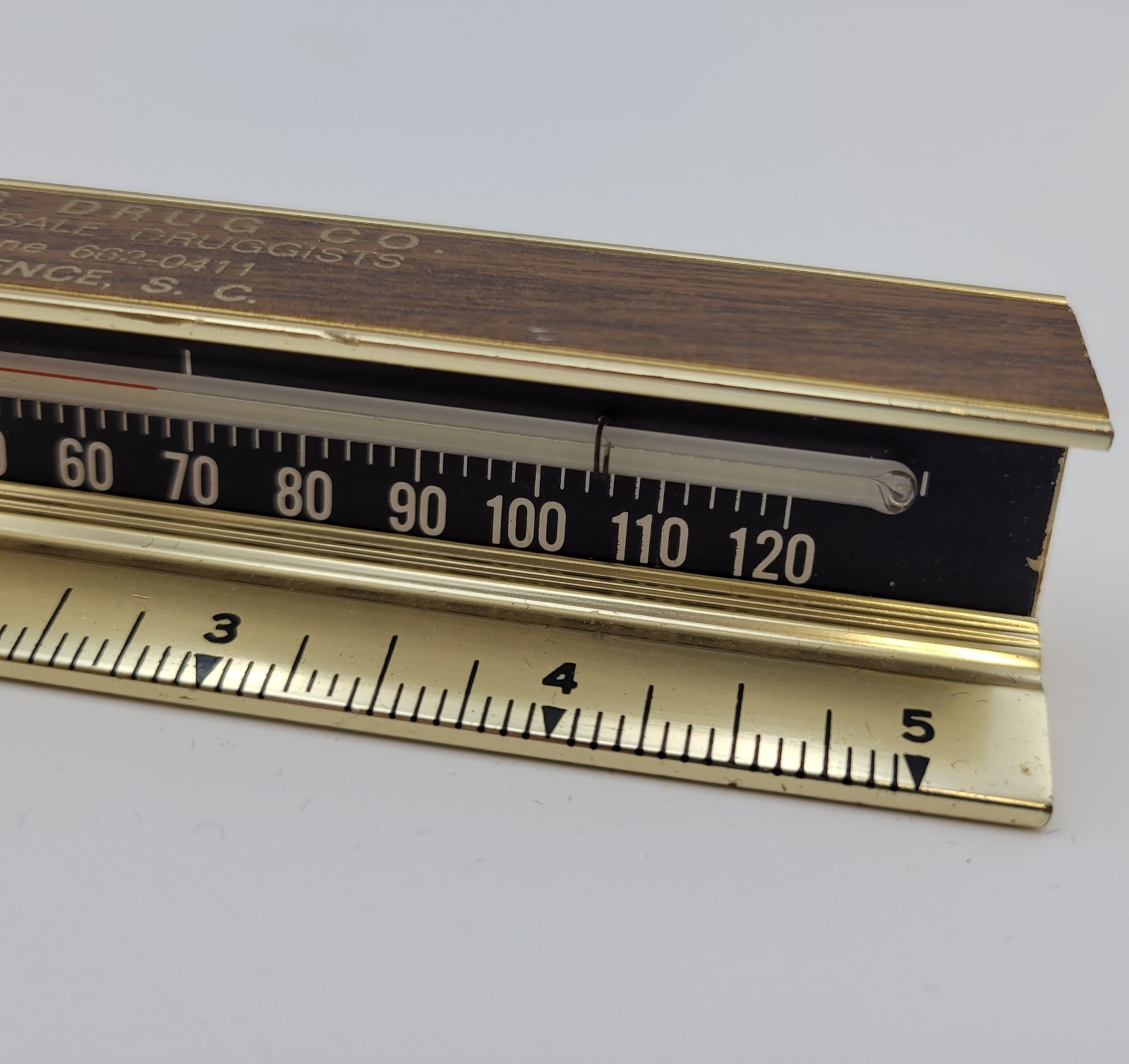 King Drug Company Wholesale Druggist Florence SC Paperweight Thermometer Ruler
