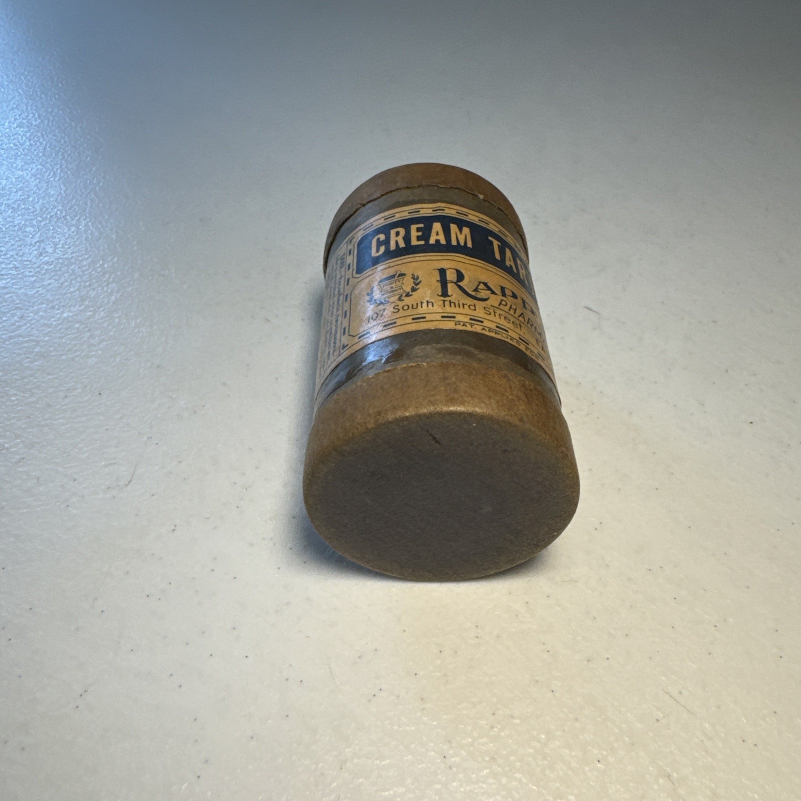 Vintage Rapp’s Pharmacy Easton, PA Cream Tarter Empty Medical Container