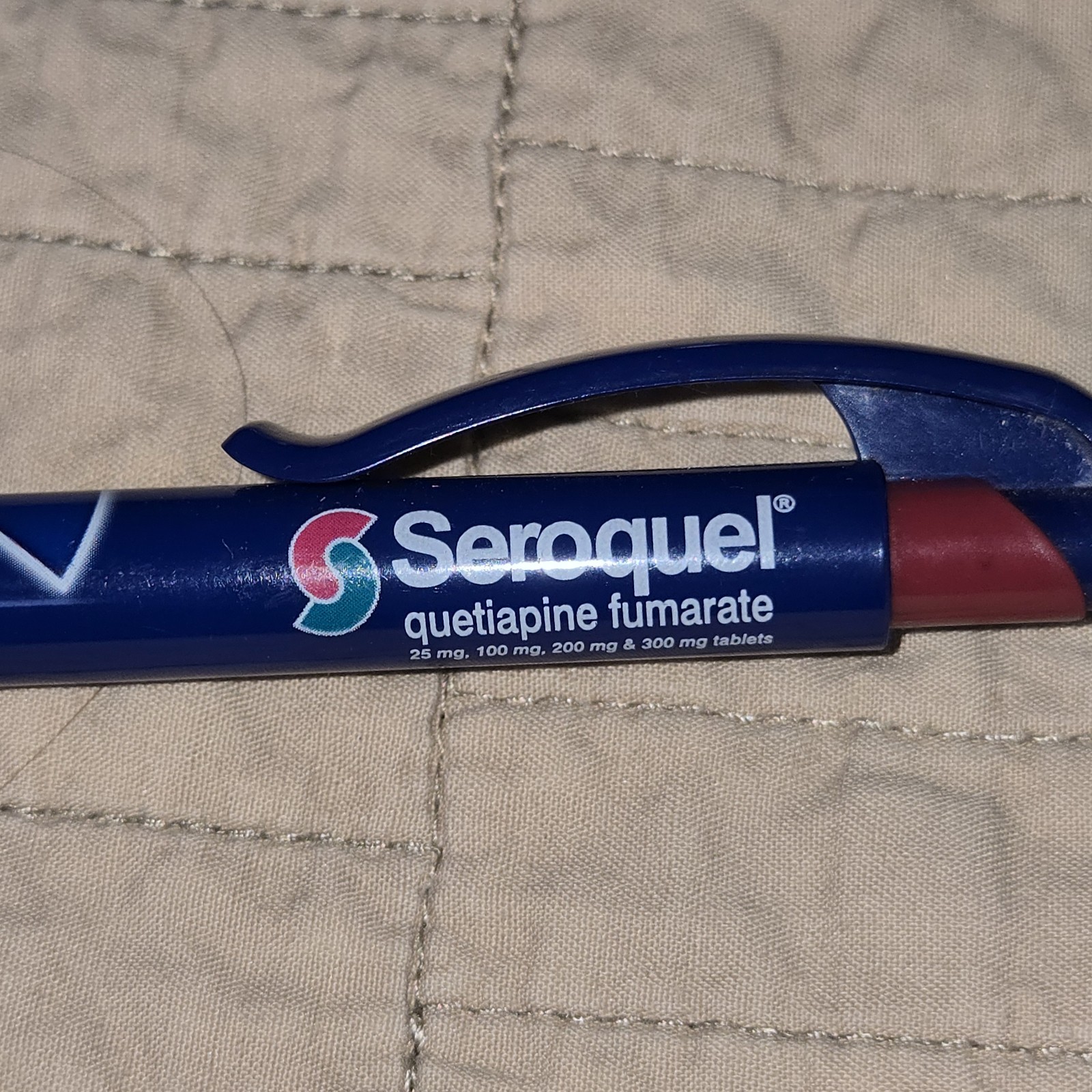 Pharmaceutical Drug Rep Vintage Pen Seroquel Plastic Advertising