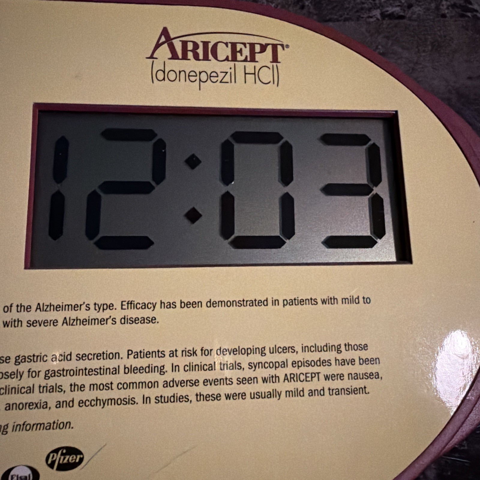 Aricept Pfizer/Eisai Early 2000s Clock Works