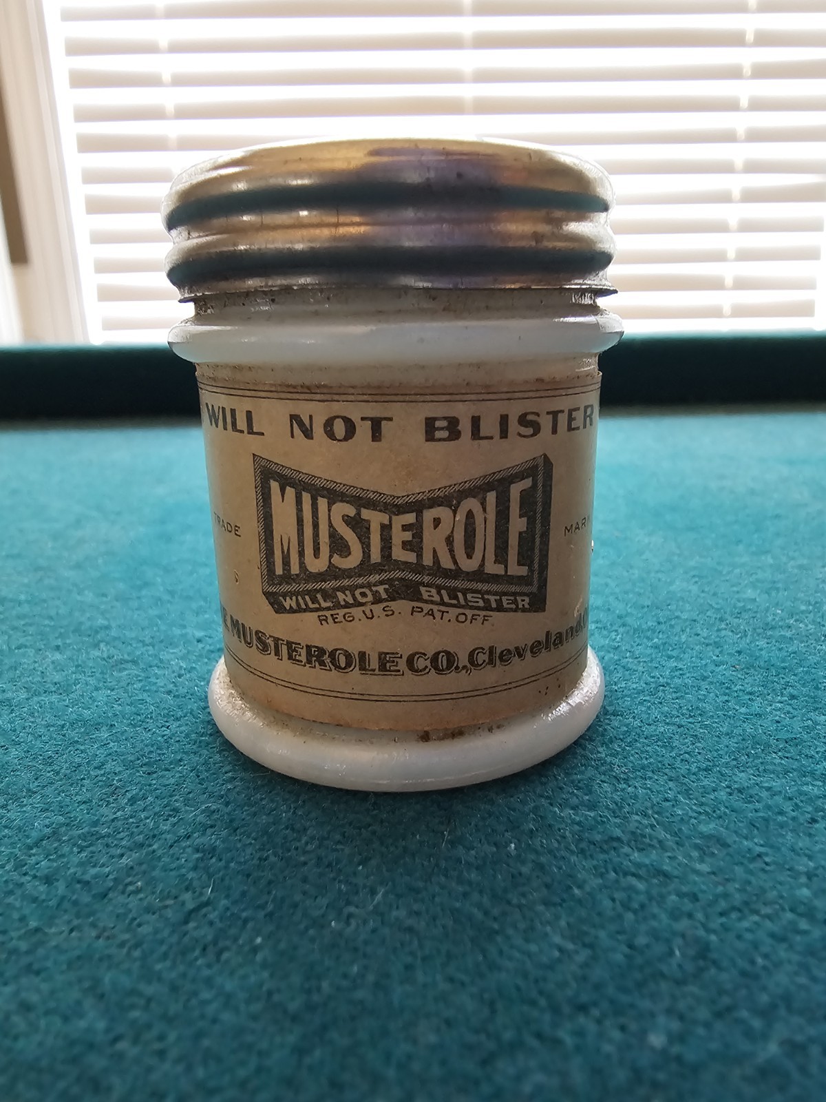 1900s Musterole Ointment, Milk Glass Medicine Jar