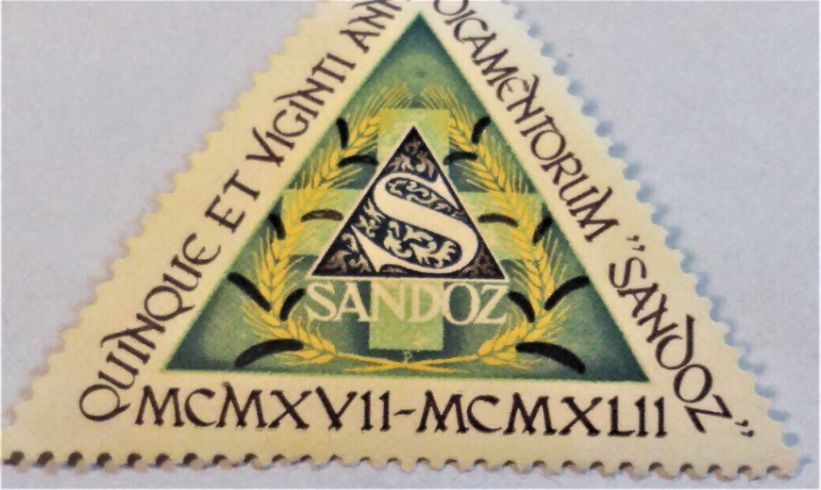 SANDOZ LSD Ergotamine mushroom 25 Year jubilee 1917-1942 Post Stamp MEGA RARE