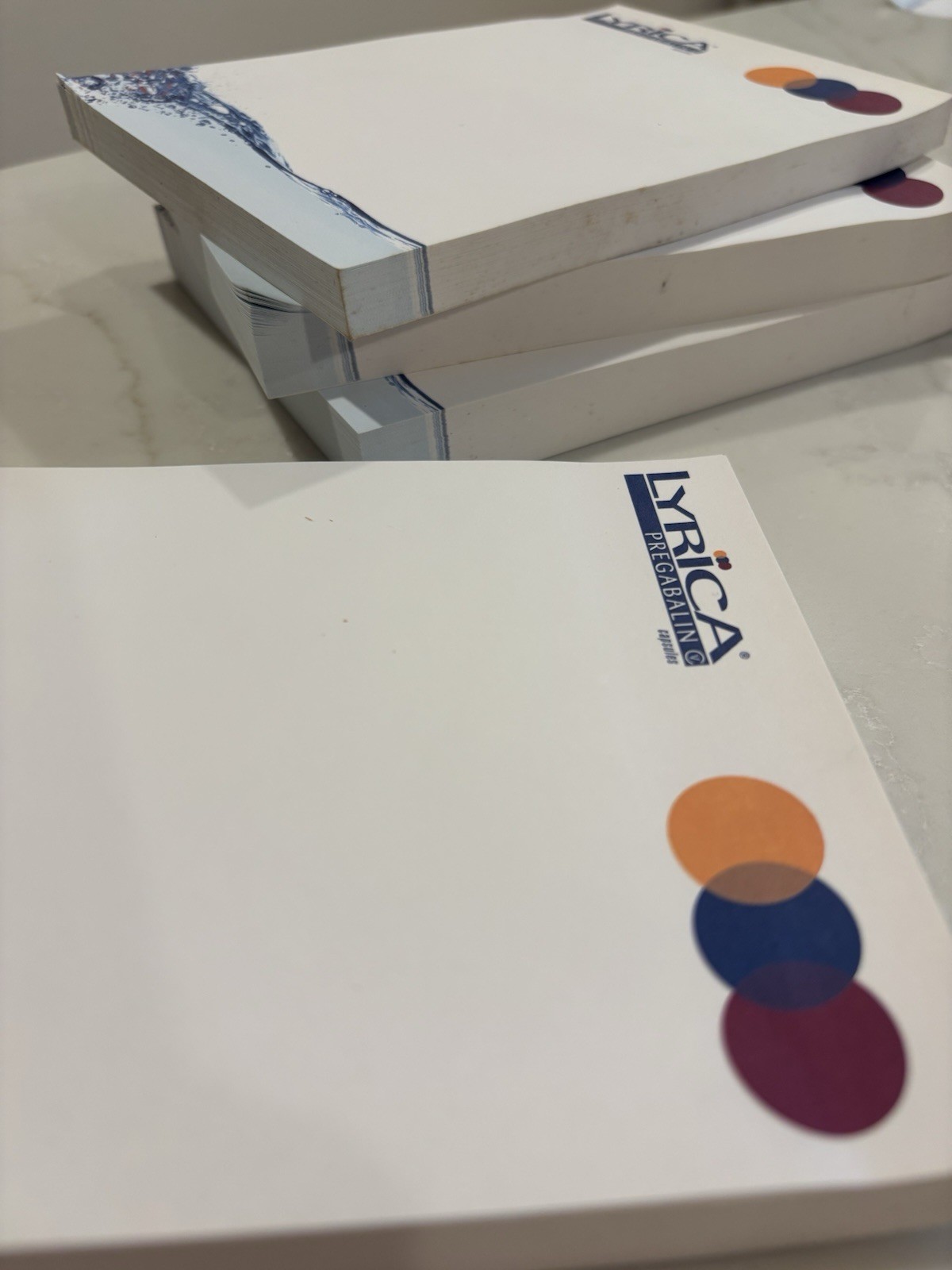 Lot of 4 2007 Lyrica Pharmaceutical Promotional Sticky Notepads Pfizer