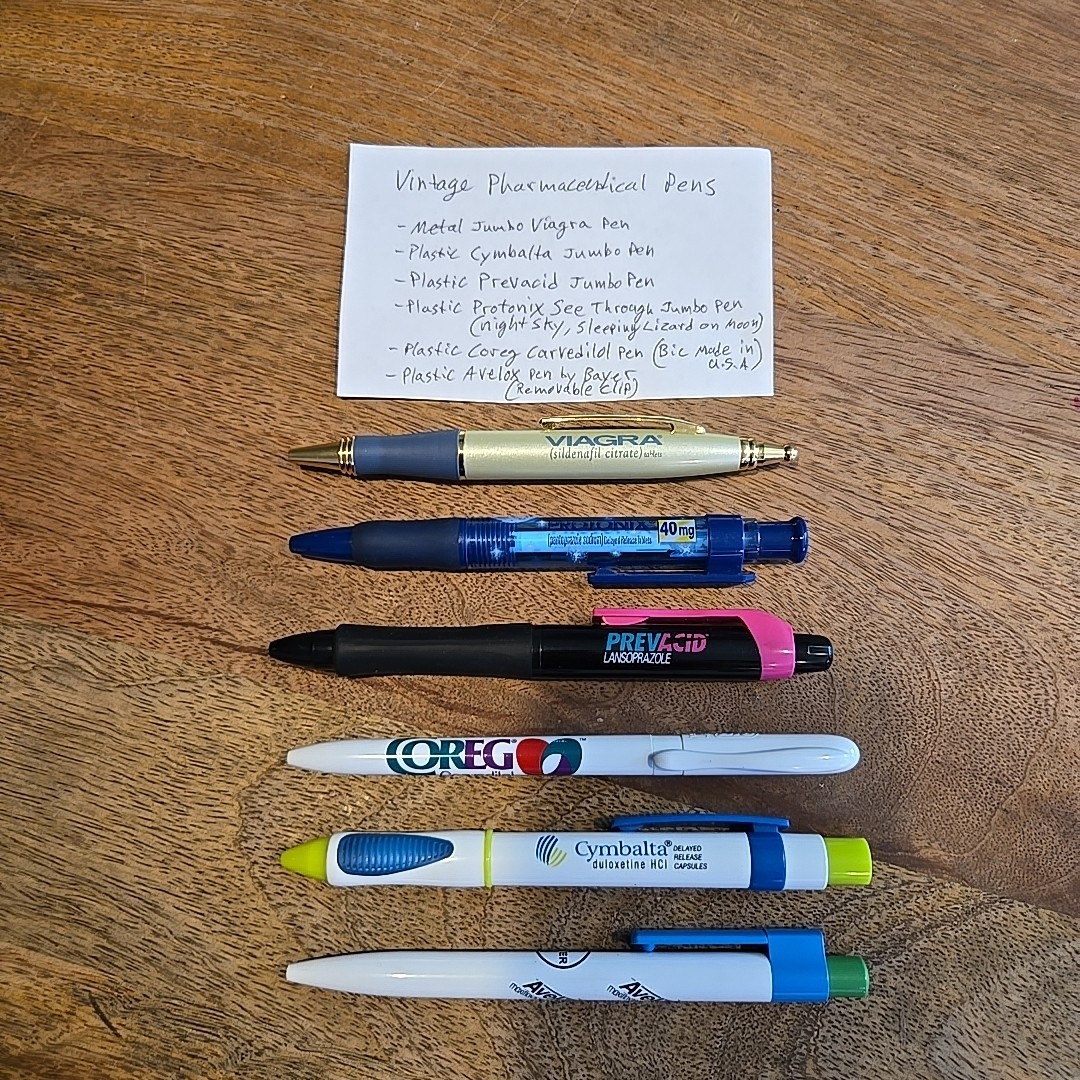 Vintage Pharmaceutical Pens. Lot Of 6. Old So May Not Write.
