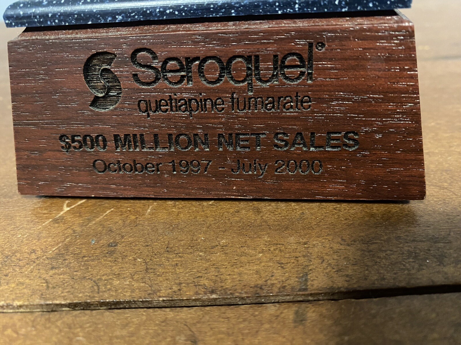 Kosta Boda Blue Head SEROQUEL $500 Million Net Sales MIB *RARE*