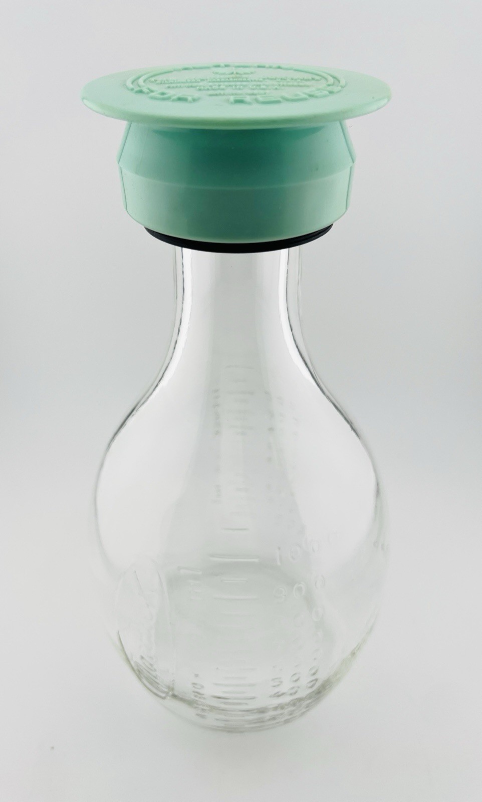Vintage MacBick 1000 mL Clear Glass Laboratory Bottle Beaker w/ Stopper and Lid