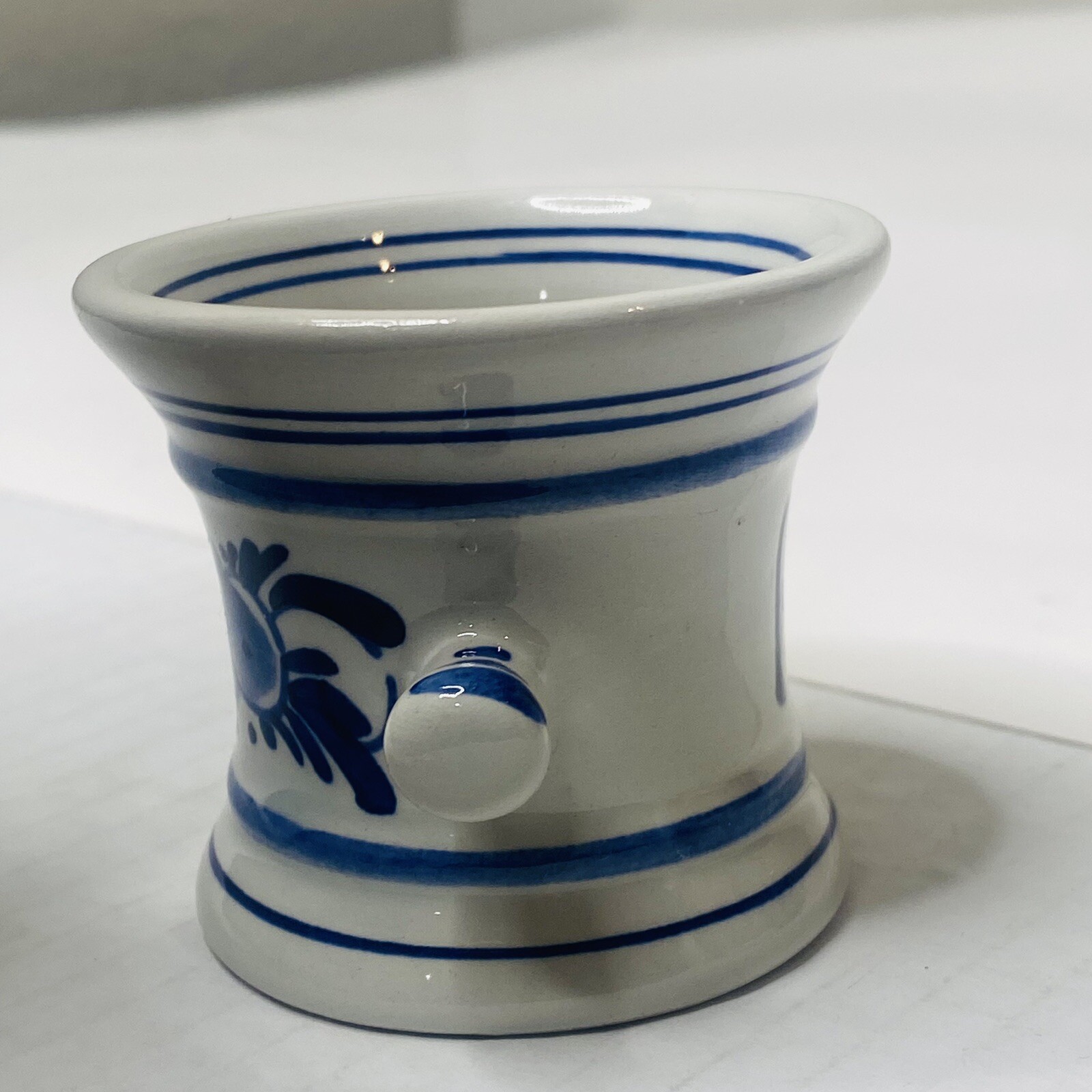 1960 Squibb Delfte Holland Mortar – 2″ High X 2.5″ Small Blue Vtg