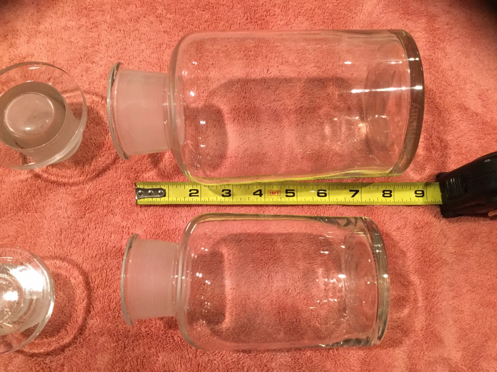 3 LARGE and 1 SMALL ANTIQUE GERMANY APOTHECARY JARS