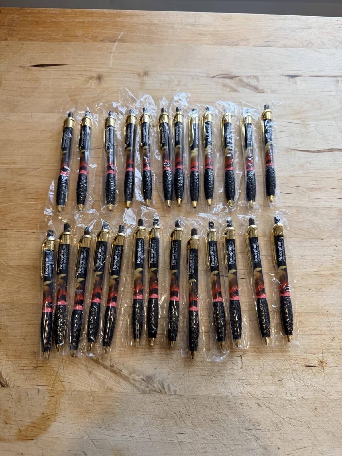 Vintage Rocephin Pharmaceutical Drug Rep Pens (25) Lot 20th Anniversary