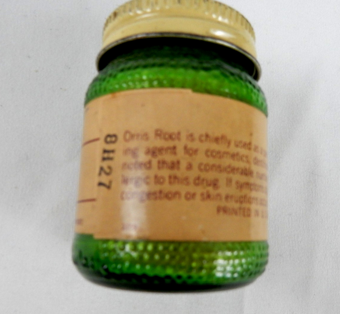 Vintage McKesson Orris Root Powder 1oz Apothecary Jar N.F.