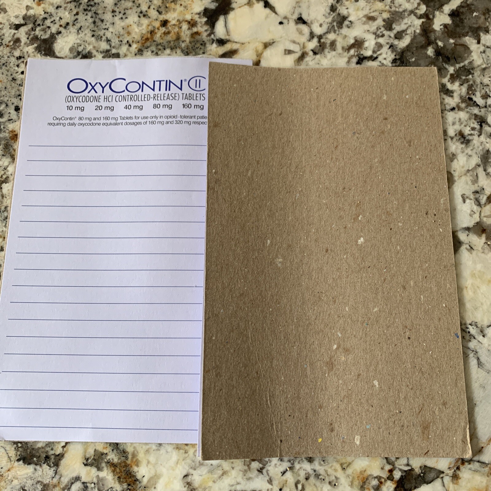 oxyContin pad Tablet paper COLLECTIBLE VINTAGE BRAND CII Read