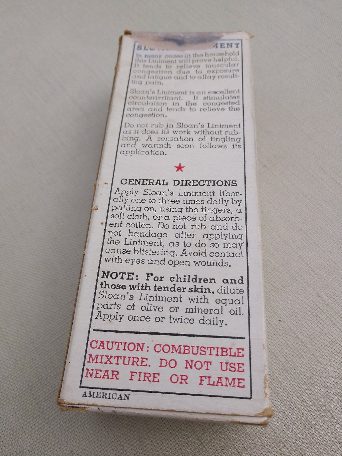 Vintage Sloan’s Liniment In Original Box