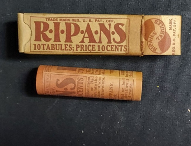 New Old Stock Medicine Box & Container R-I-P-A-N-S Laxative Ripans Chemical NY