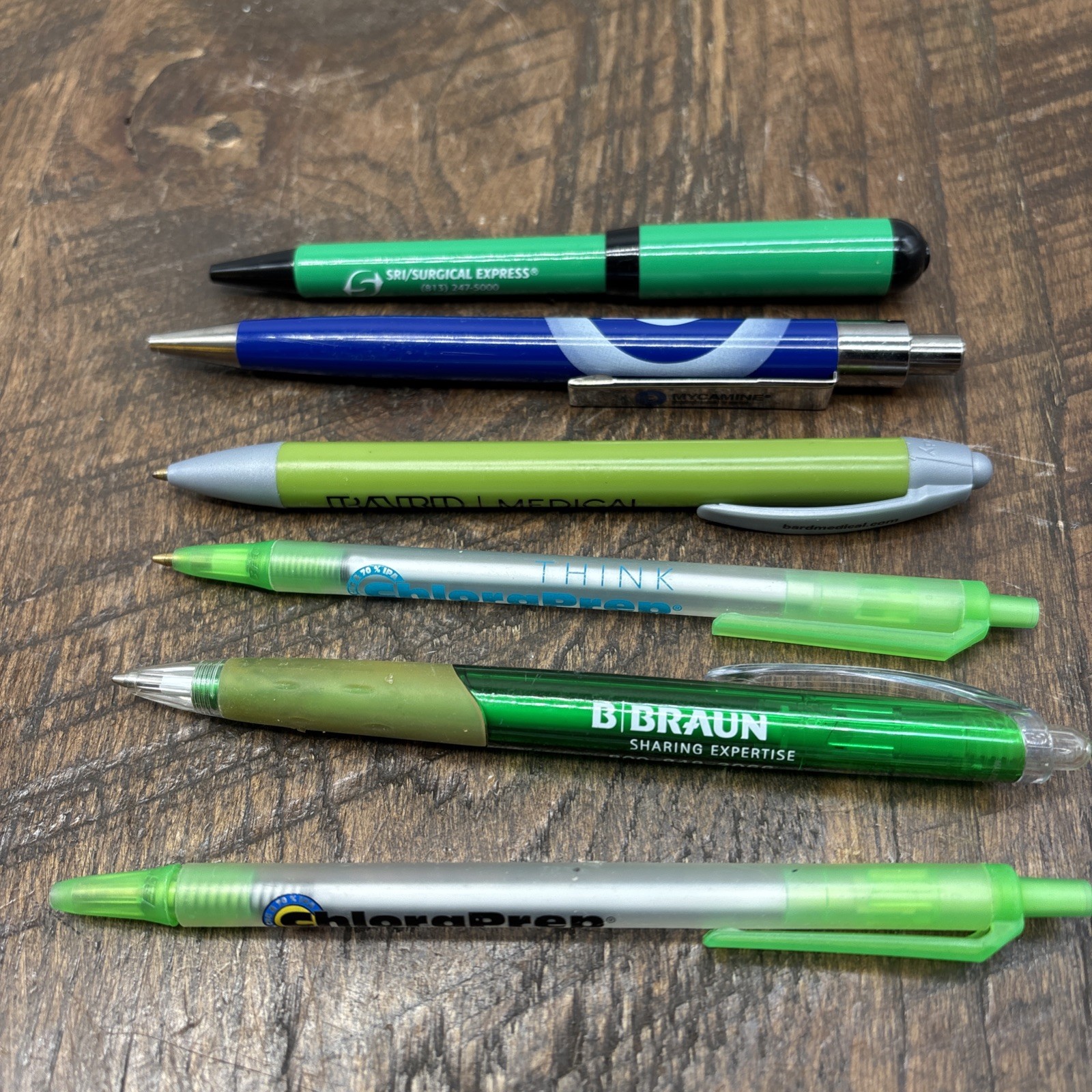 Lot 6 Pharmaceutical Drug Rep Pens Medical, Collectibles, Heavy Metal, Plastic
