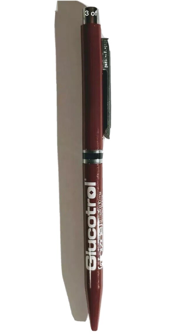 GLUCOTROL Pfizer DRUG REP PHARMACEUTICAL Vintage Collectible Maroon Click PEN