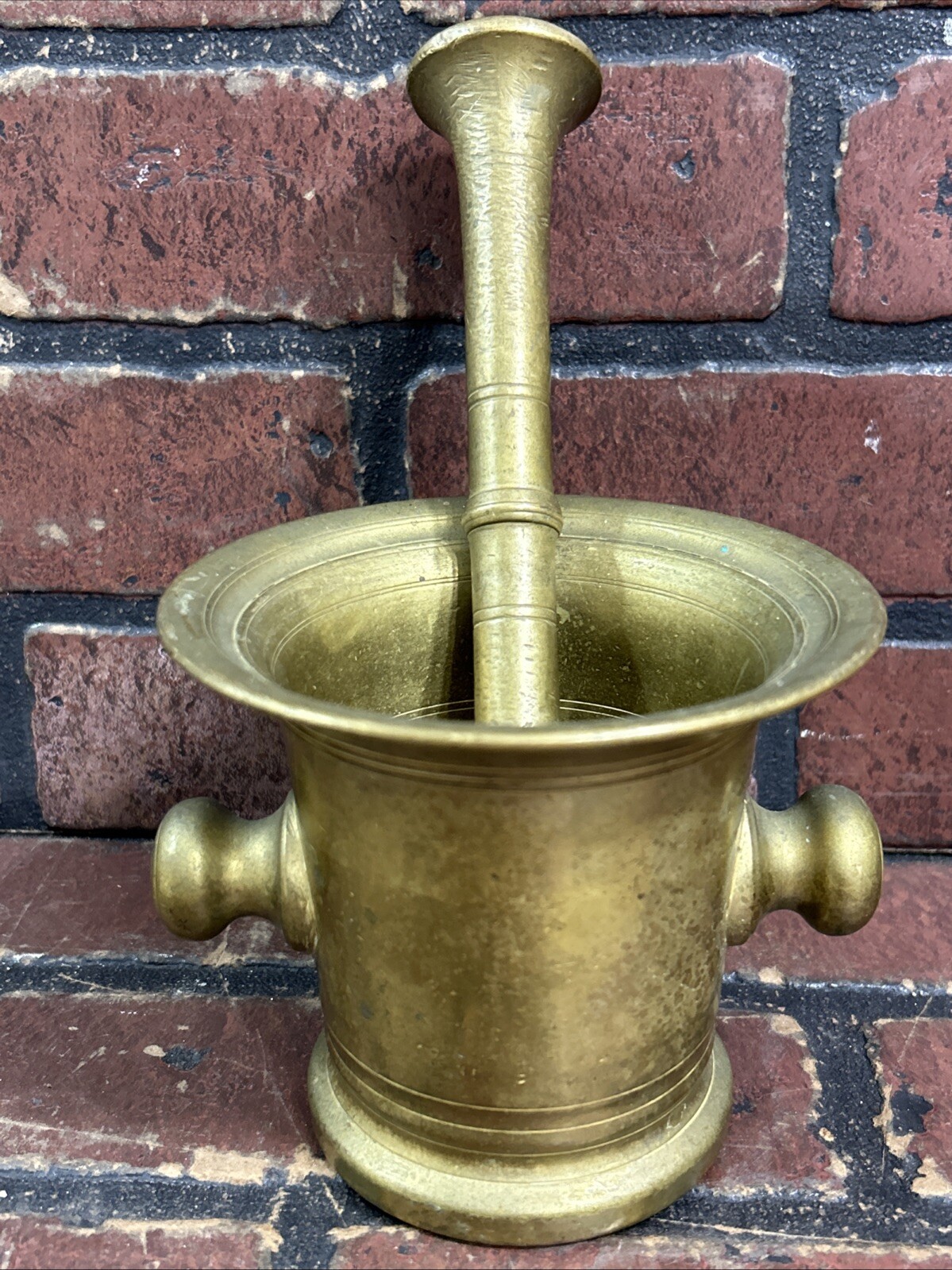 Antique Brass Mortar and Pestle