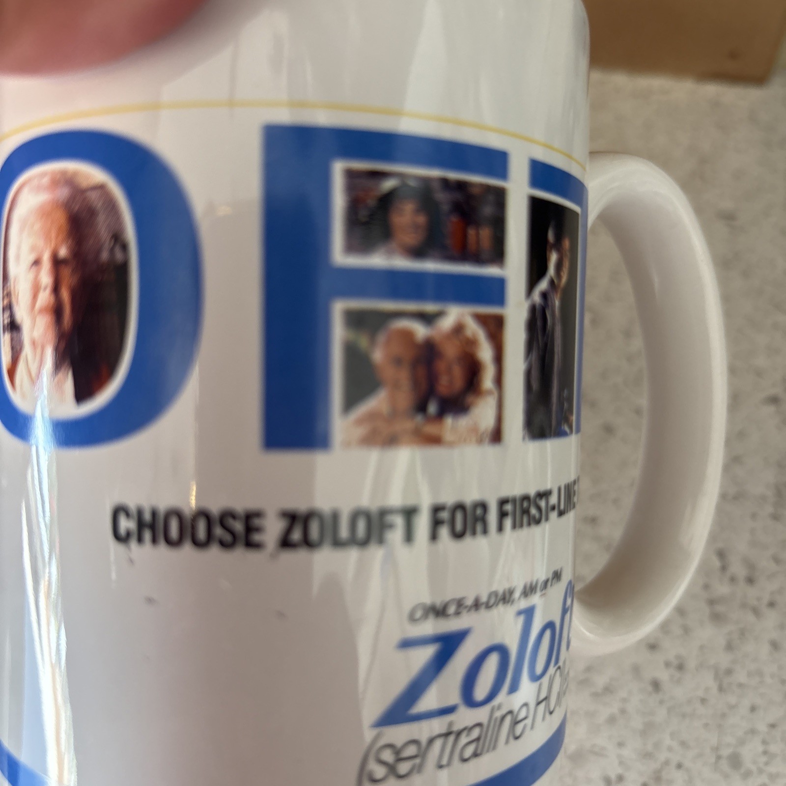 Zoloft First-Line Therapy Coffee Mug Pharmaceutical Promo Rep Advertising Pfizer