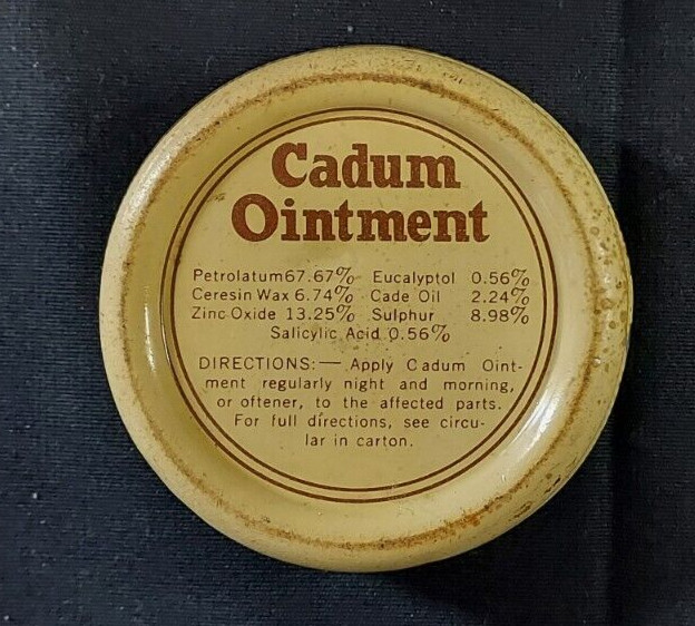 Old EMPTY Advertising Medicine Tin CADUM Ointment Omega Chemical Co New York