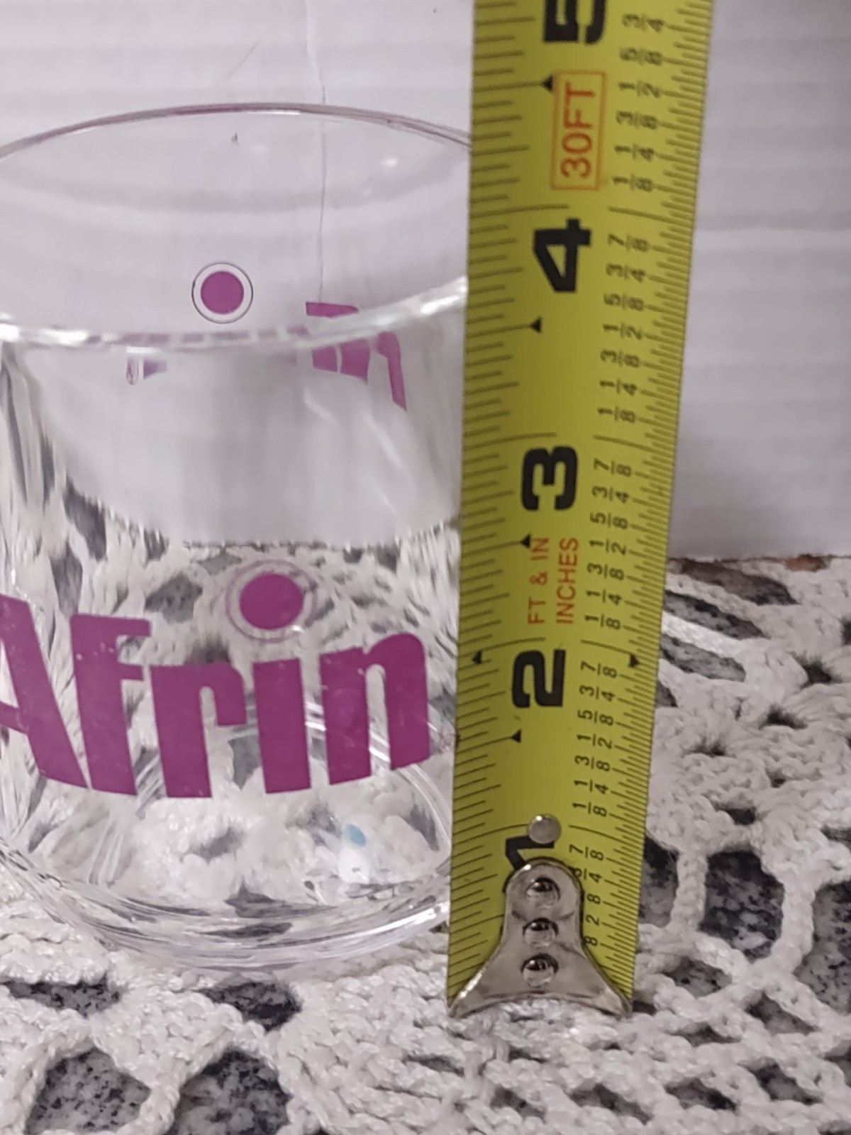Afrin Coffee Mug Cup Pharmaceutical Drug Rep Promo Clear Acrylic set of 2
