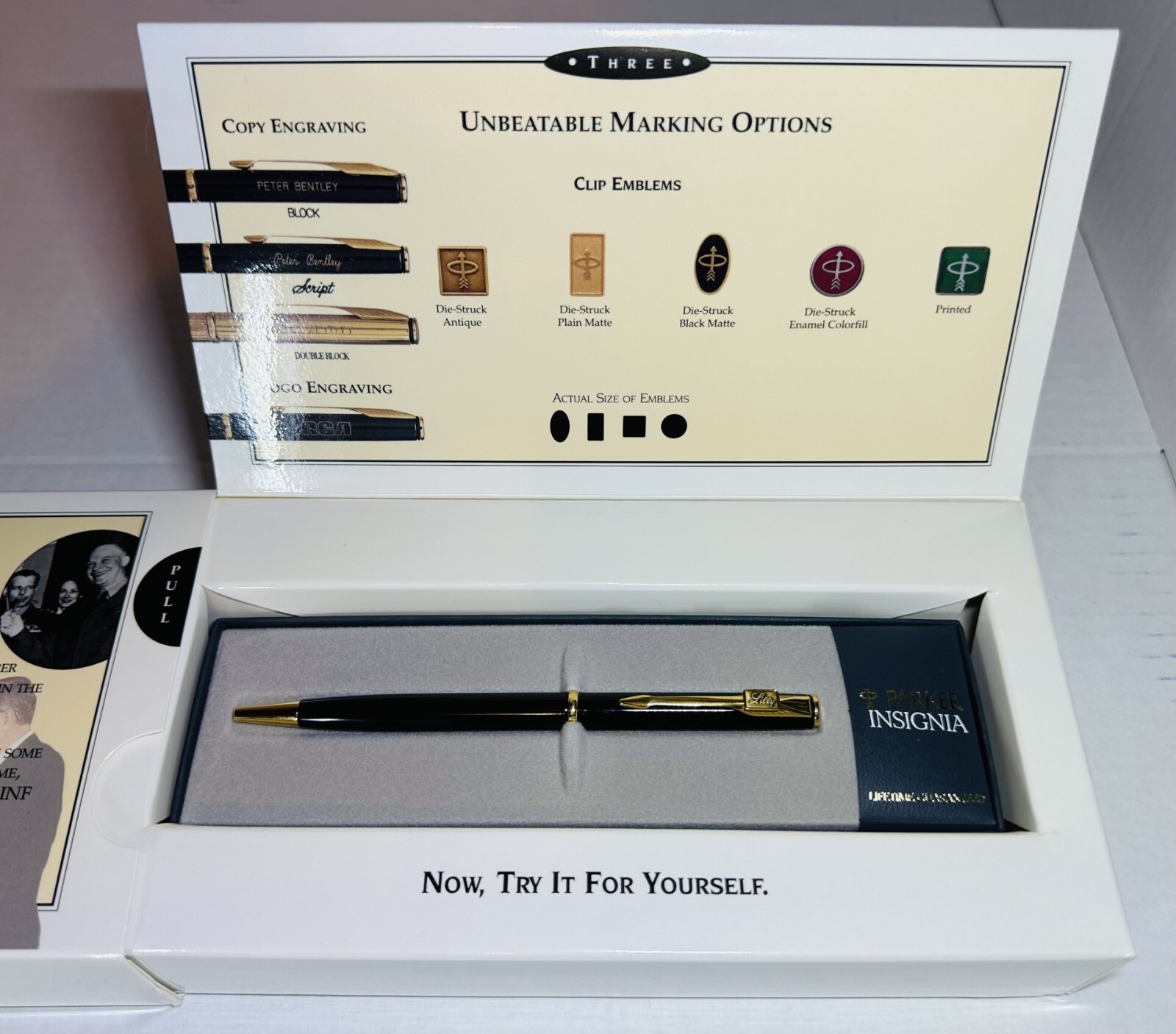 PARKER Insignia Pen with LILLY Die Struck Emblem-VINTAGE Drug Rep Pharmaceutical