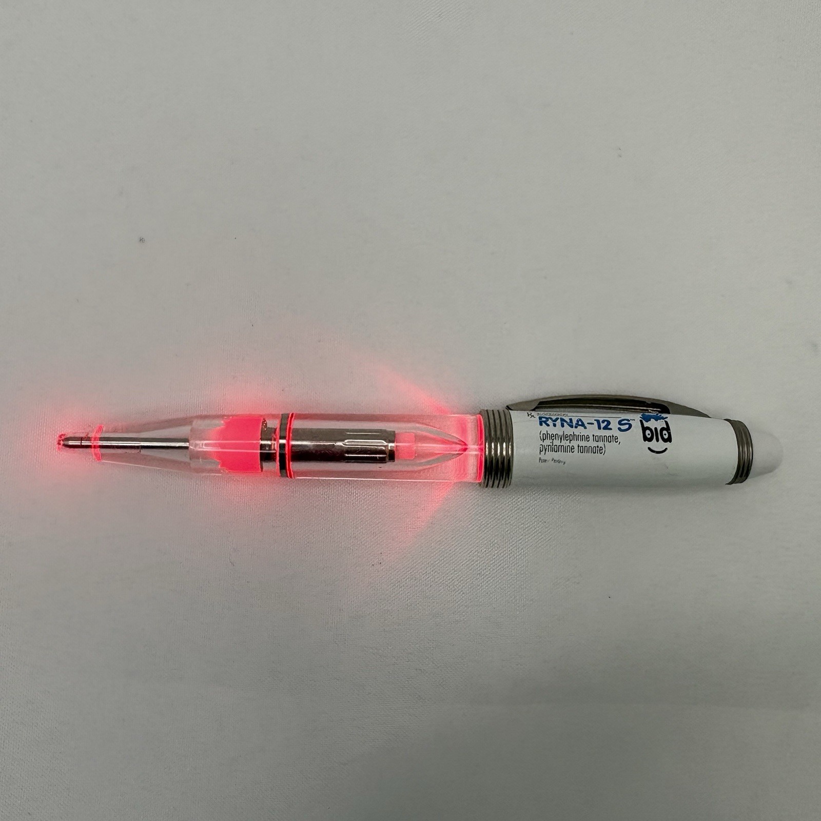 RYNA-12 S Light Up Advertising Pen Red LED Tested Working Drug Rep Promo