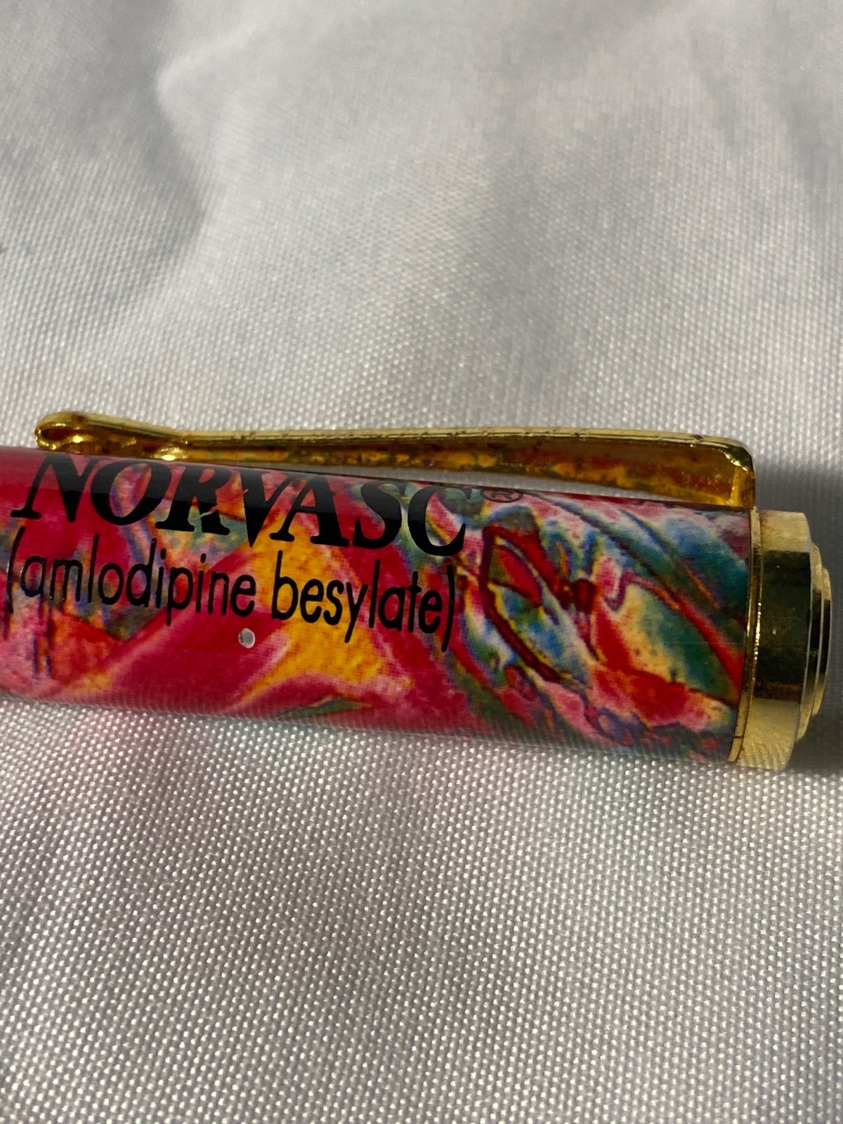 Colorful Swirl Norvasc Metal Pen Drug Rep Pharmaceutical Promo Advertising