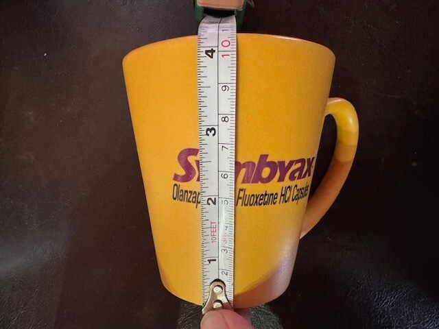 Vintage Drug Rep Symbyax Coffee Cup Mug Pharmaceutical Advertisement