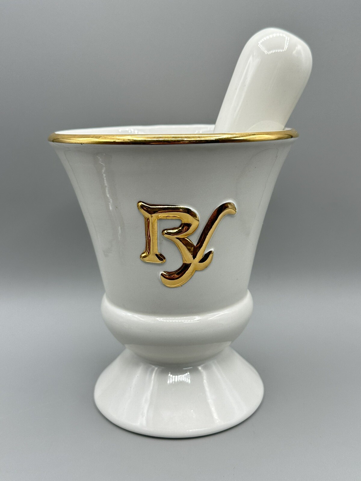 RARE Vintage Owens Illinois RX Porcelain Pharmacy Apothecary Mortar & Pestle