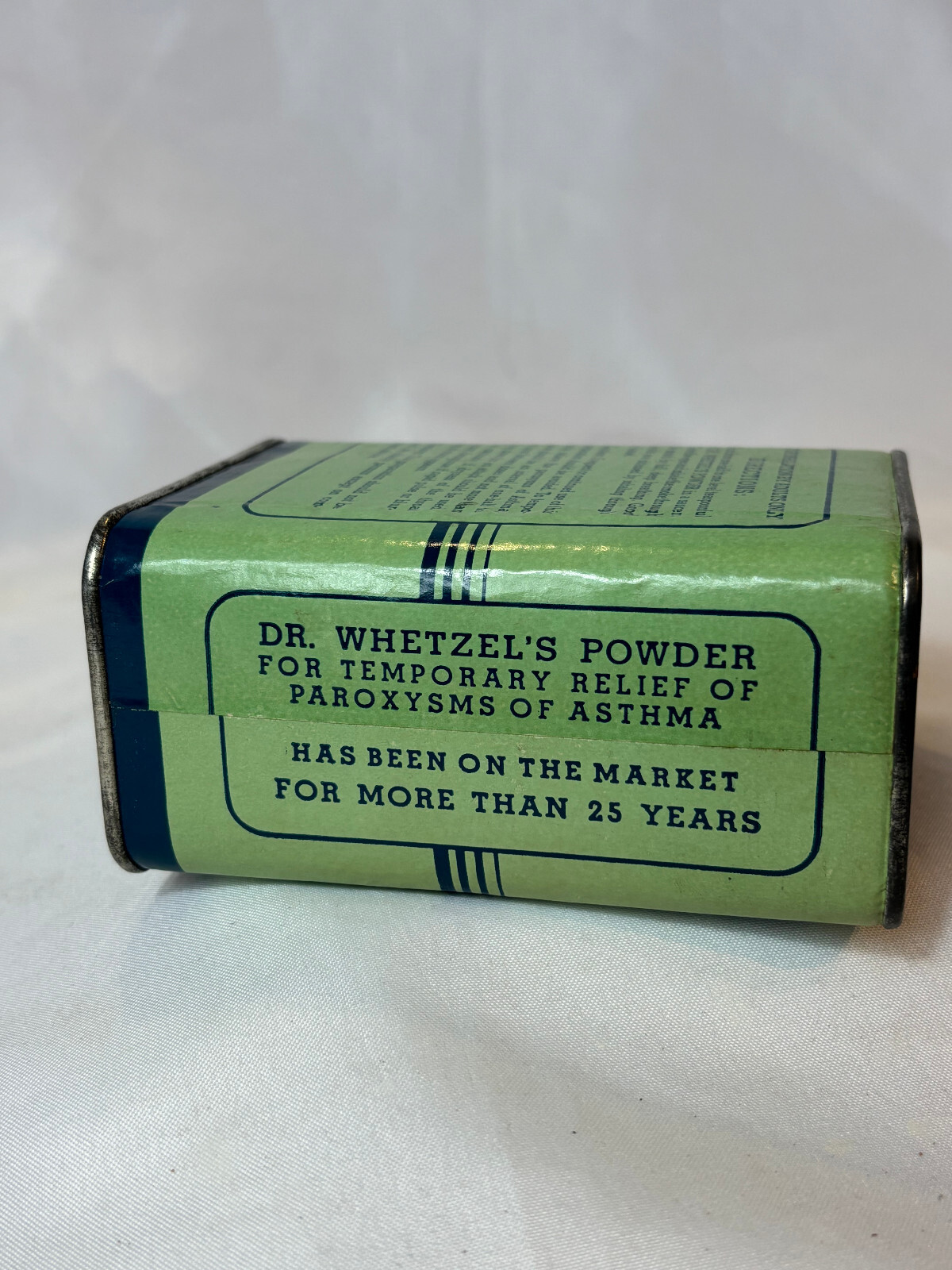 Vtg Dr. Whetzel’s Powder Asthma 8 oz Cardboard & Metal Container