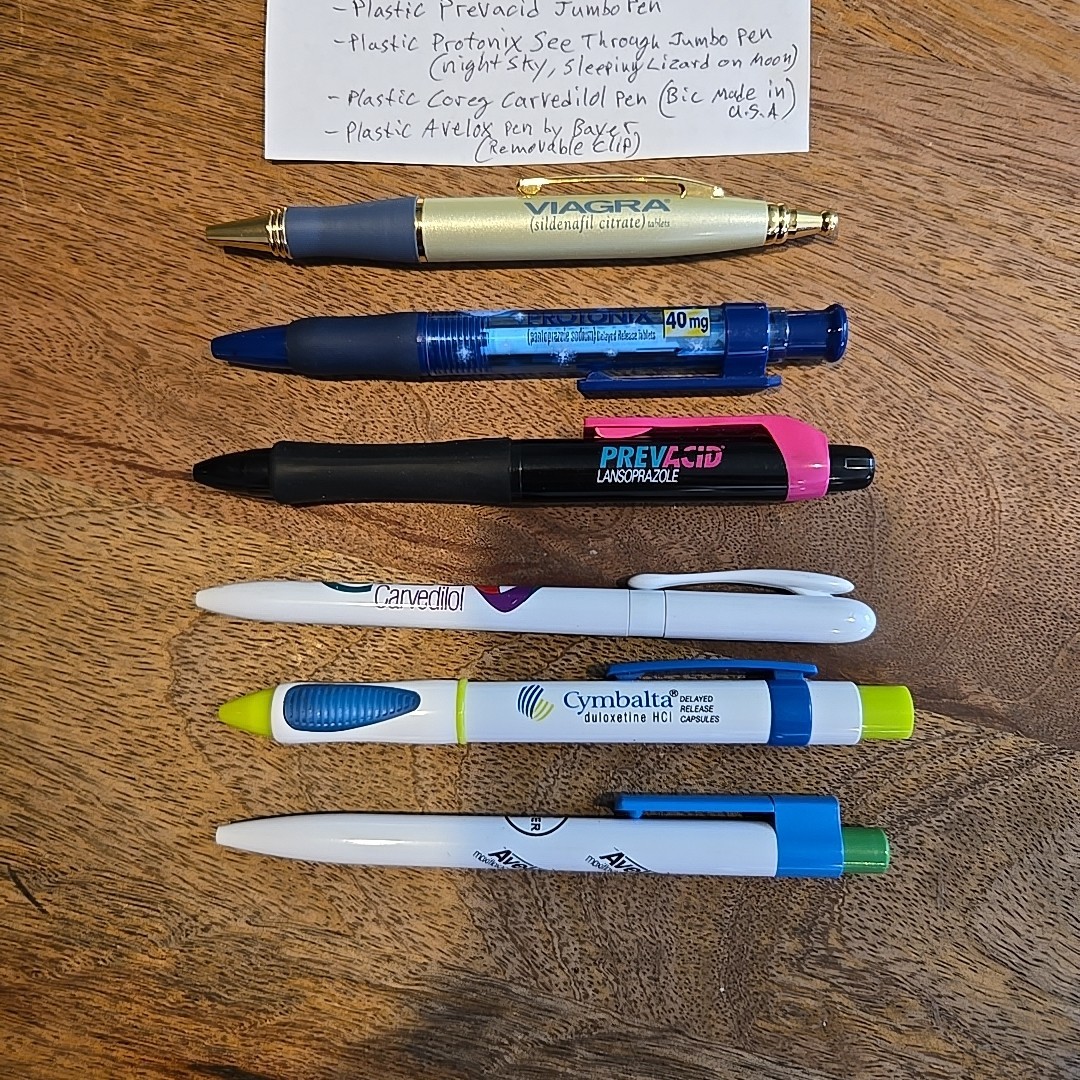 Vintage Pharmaceutical Pens. Lot Of 6. Old So May Not Write.