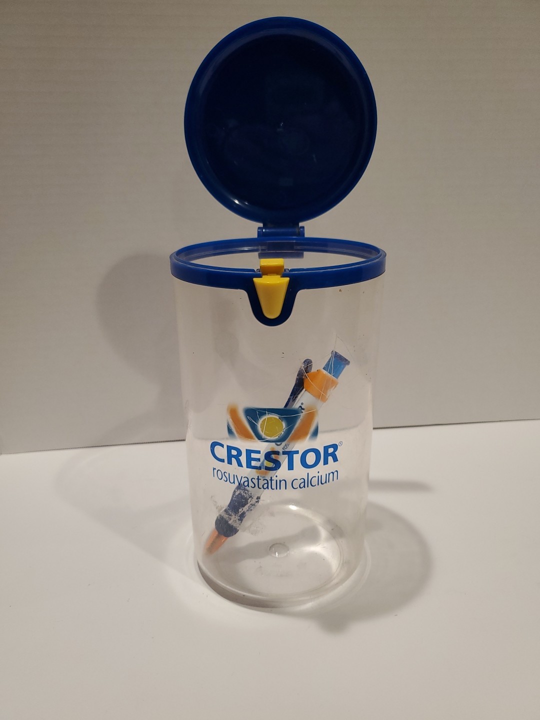 Crestor Promotional Storage Cup & Pen | Pharmaceutical Drug Rep Advertising