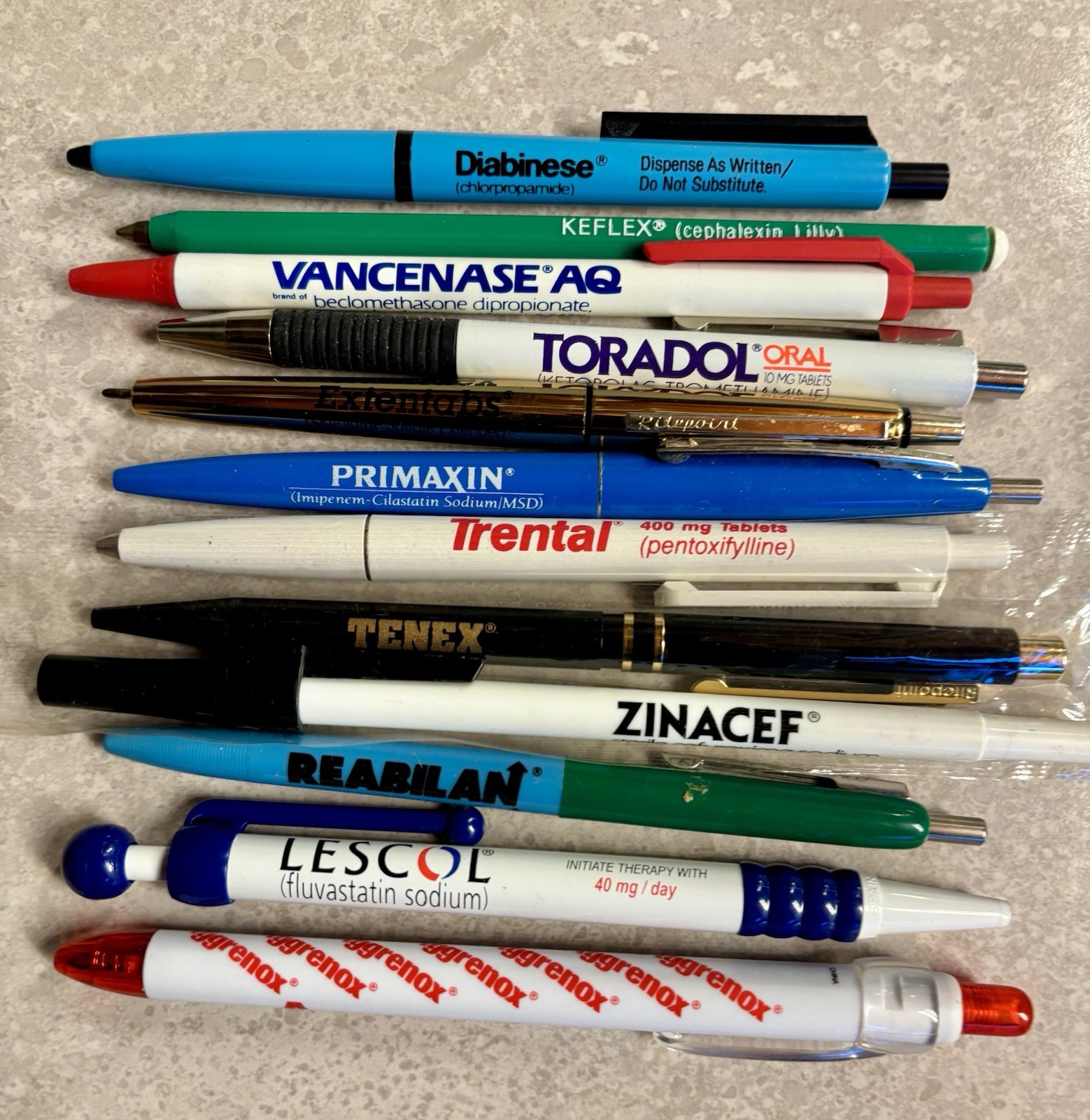 LOT OF 12 Vintage Pharmaceutical Pens; Drug Rep Pharmacy
