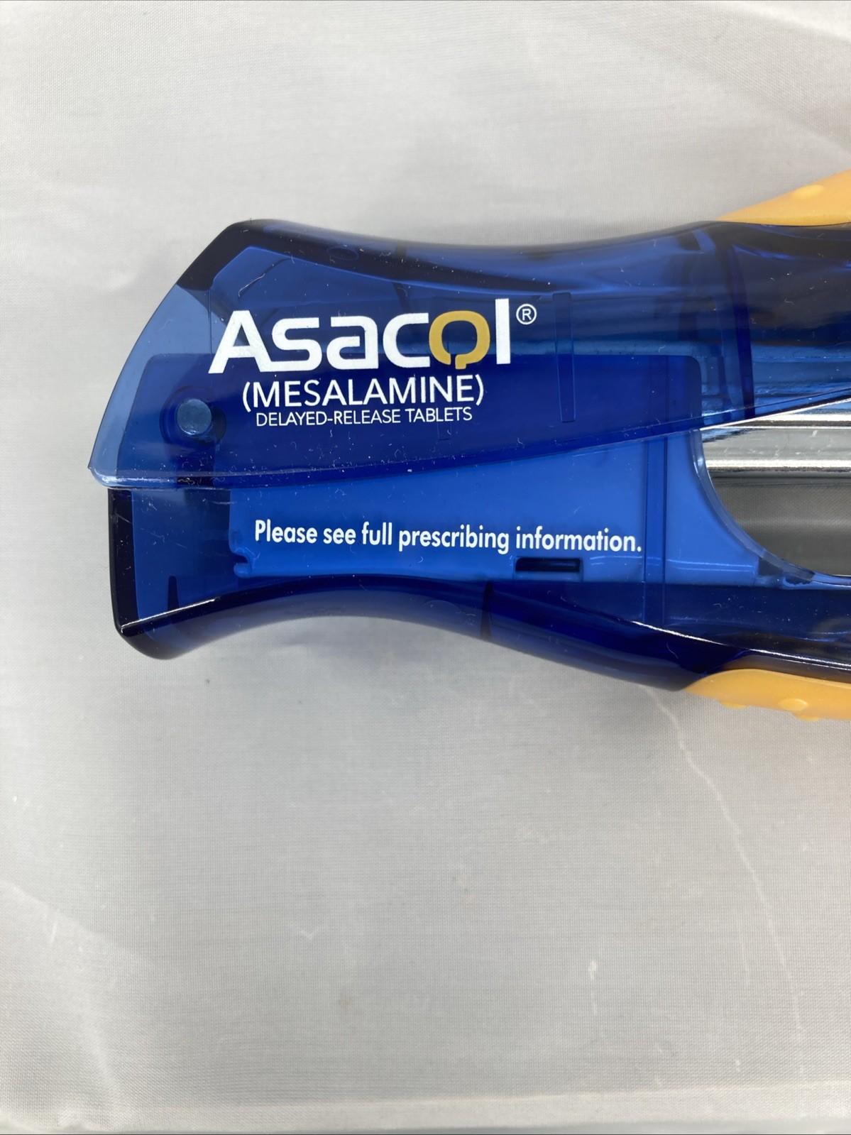 Asacol Stapler Blue Yellow Drug Rep Pharmaceutical Promo Advertising 6”