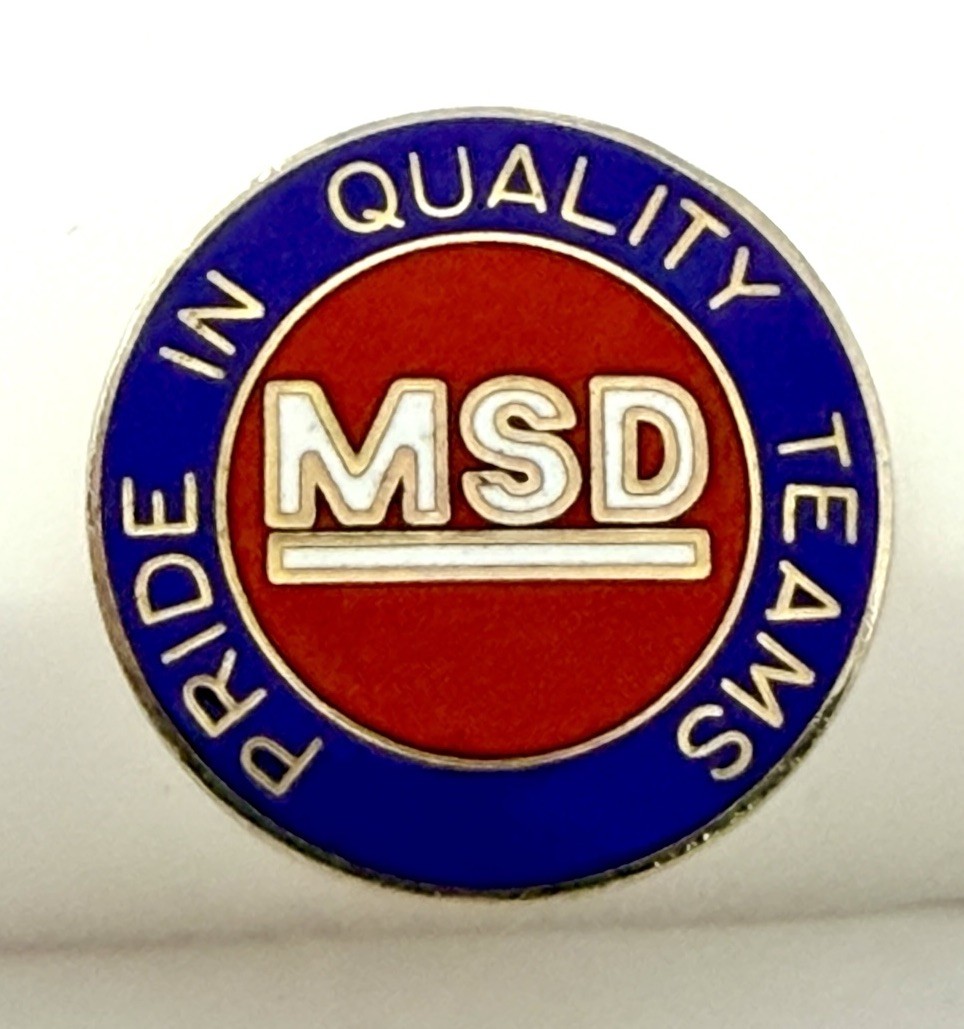 MSD Merck Enamel Pin Merck Sharp & Dohme Vintage