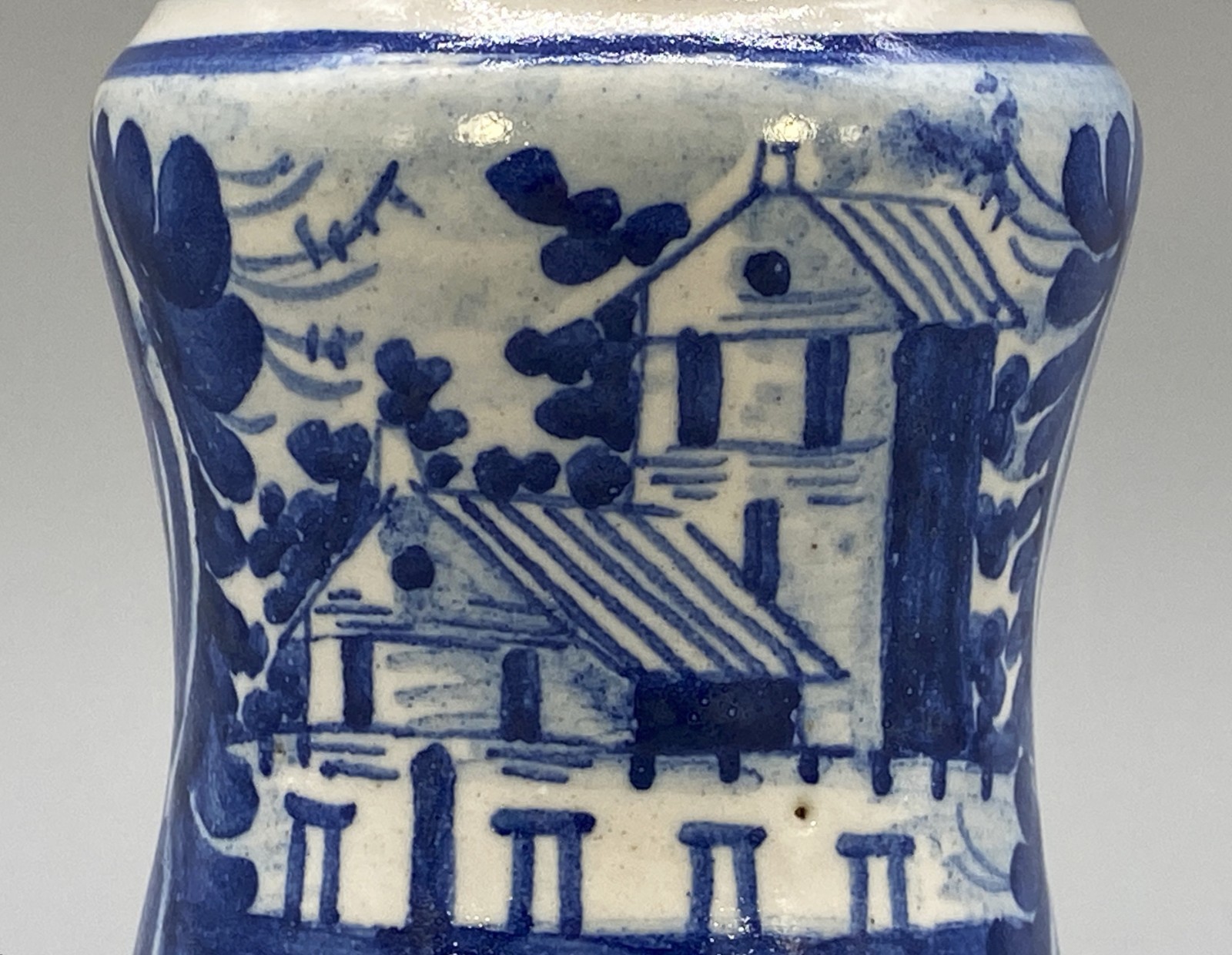 c. 1709 South Italian ‘Naples’ Majolica Blue & White Albarello Drug Pharmacy Jar