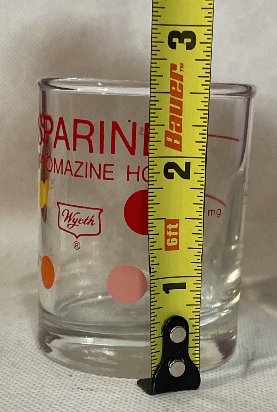 5 Sparine Wyeth Libbey Glasses 2 oz Measuring Cups