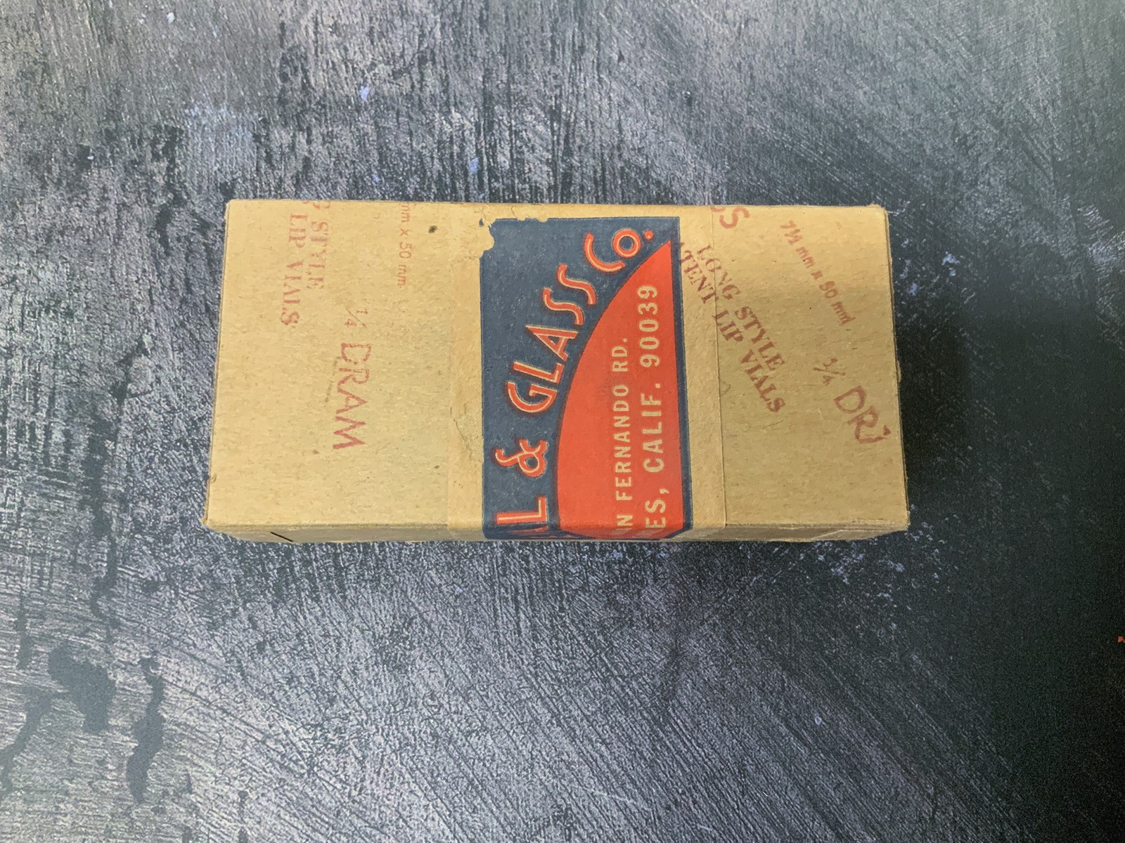 VTG Acme Vial & Glass Co Long Style Patent Lip Vials 1/4 Dram 7.5x50mm NIB