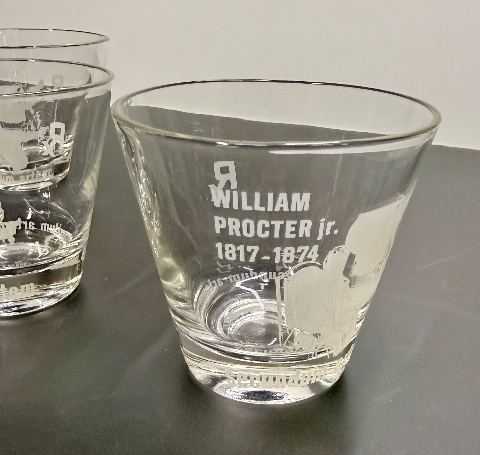 Set Of 5 Vtg William Proctor Jr RX Pharmacist Secundum Artem 6oz Etched Glass