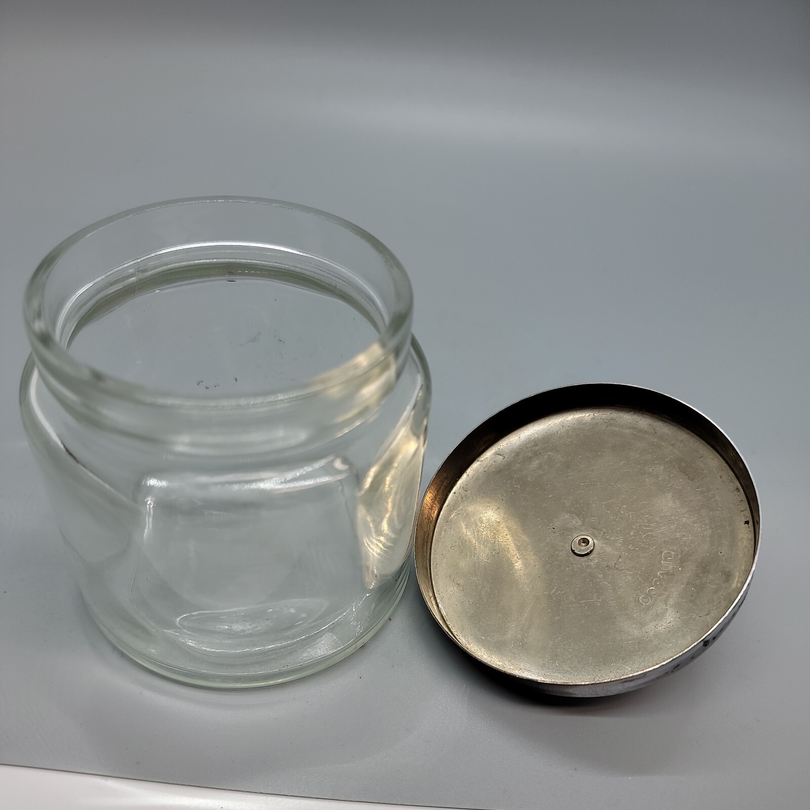 Vintage Glasco Apothecary Glass Jar with Chrome Lid MCM