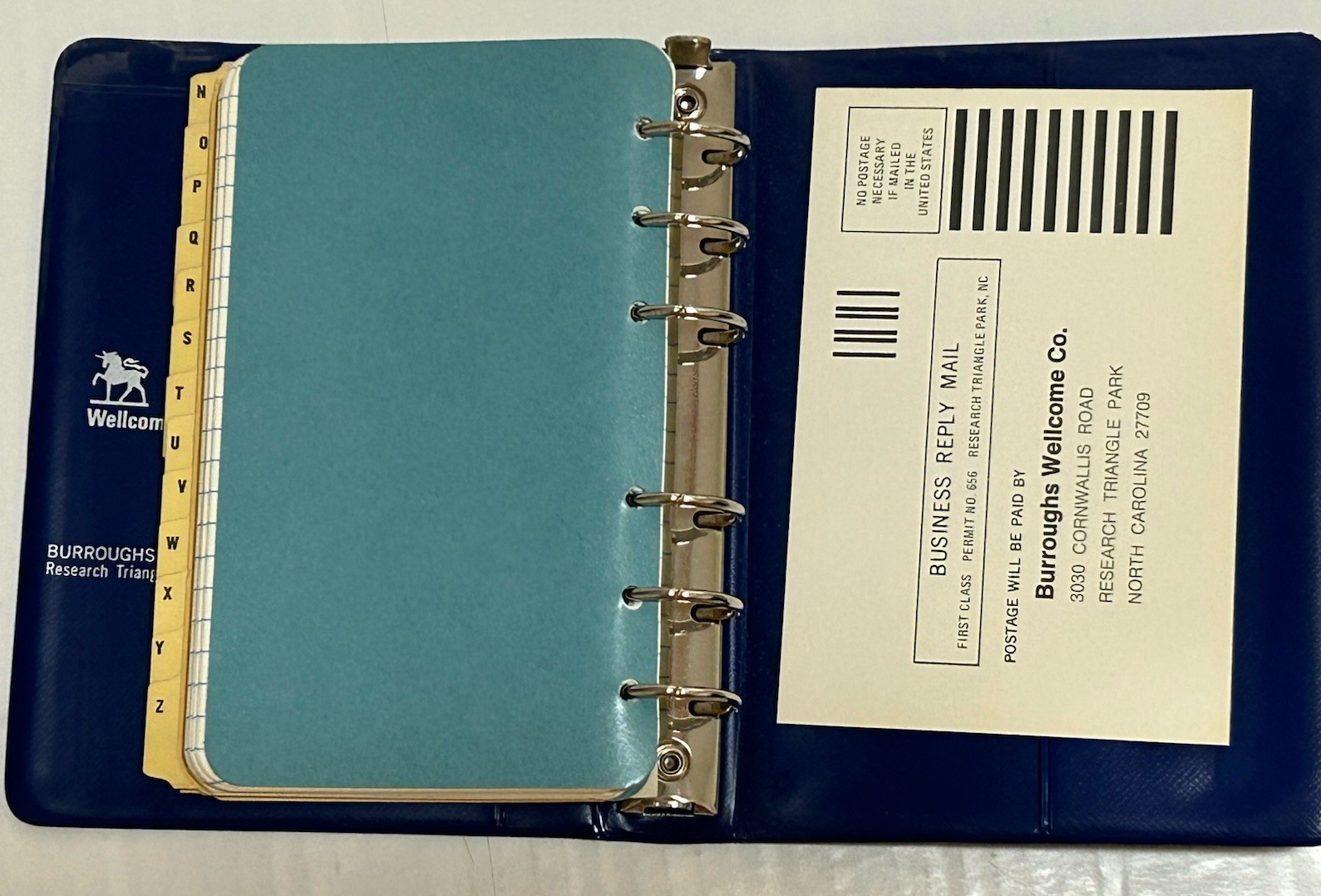 Vintage 1979 Pharmacy Medicine Pocket Notebook Binder- Burrough’s Wellcome Co.