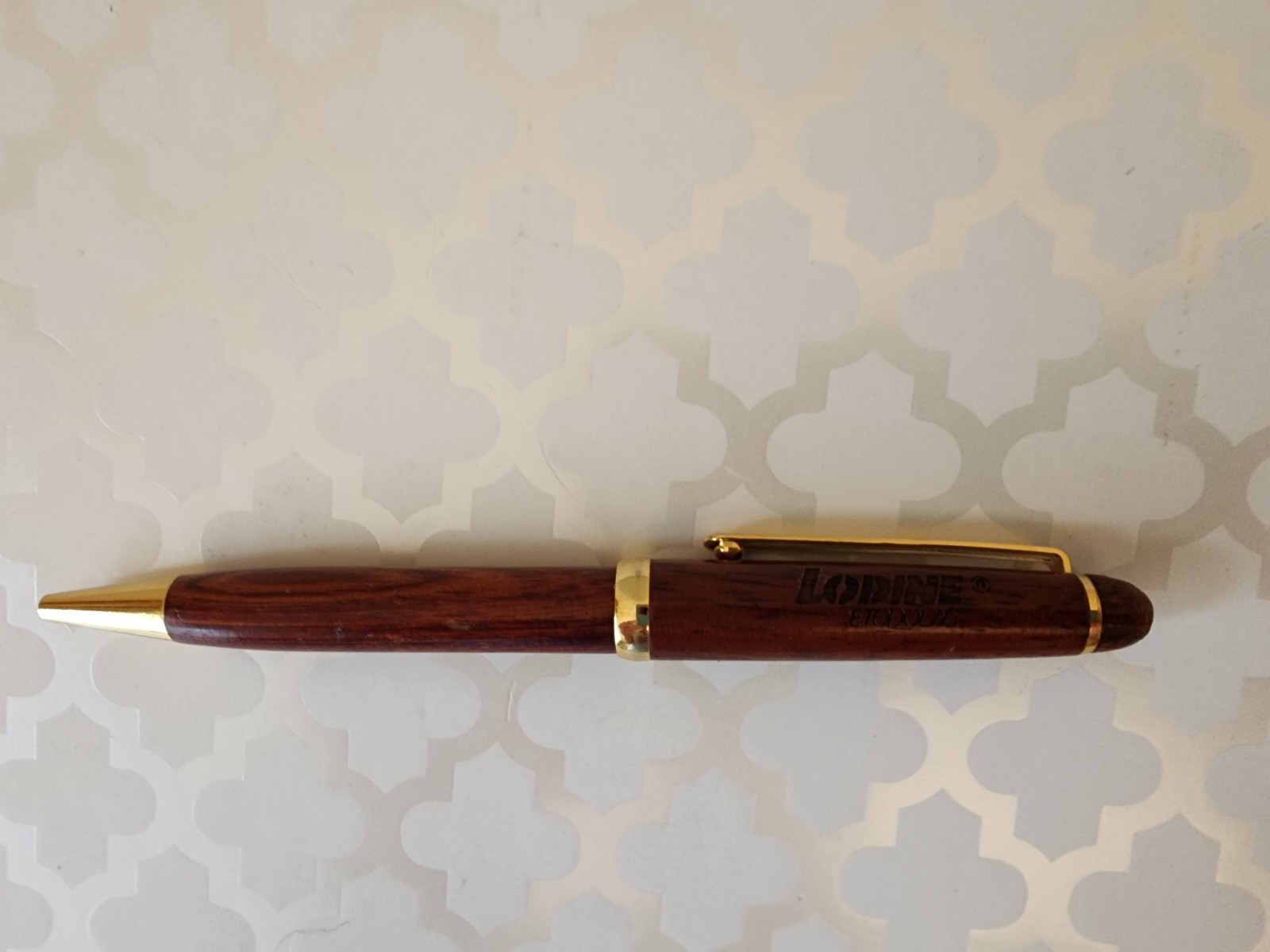 LODINE ETODOLAC Wood Engraved Pharmaceutical Drug Rep Pen NOT WORKING READ