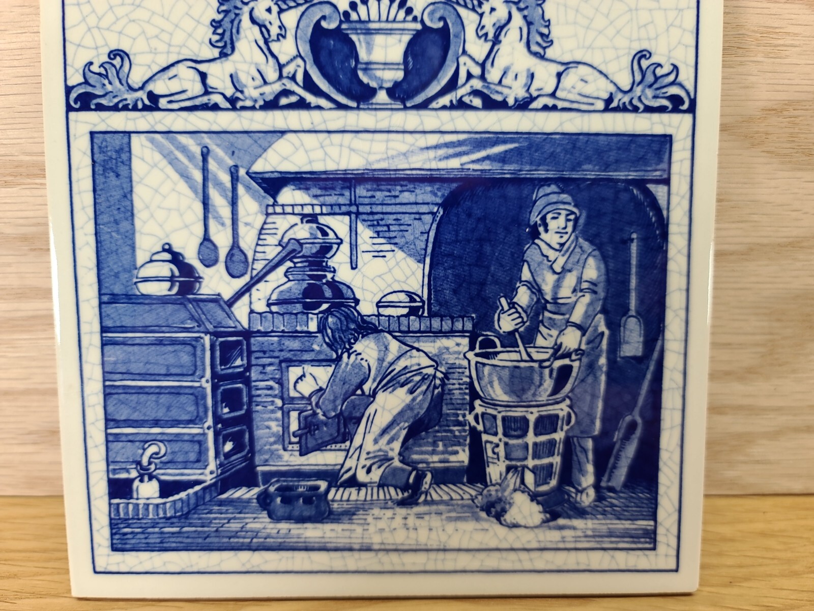 Delft Holland Handmade Pharmacist’s Labratory Tile Burroughs Wellcome Co. 1990